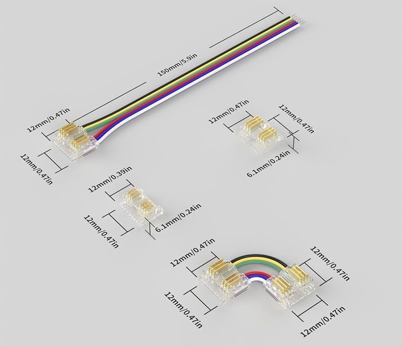 RGB CCT COB LED Strip Connector